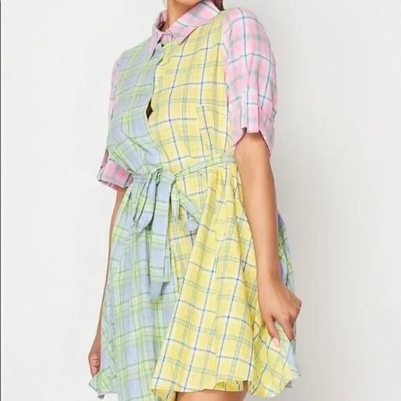 Color-block Spring Plaid dress - Picture 5 of 5